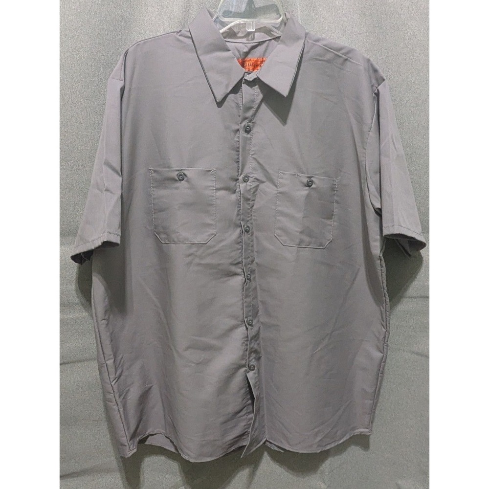Red Kap Work Shirt Men XXL Grey Excellent Short Sleeve Industrial SP24GY5